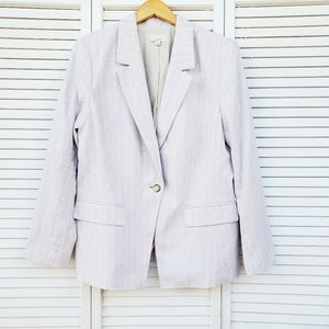 5/$20 LOFT shimmer stripe linen blend blaz…